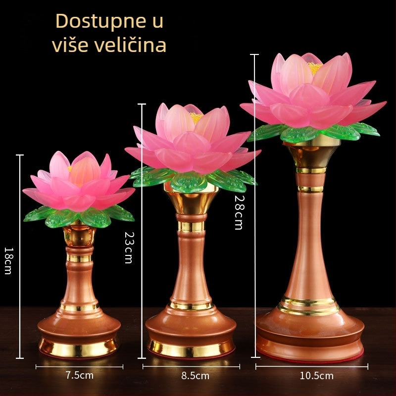 LED šarolika lotos lampica za buddhističke hramove i kućne oltare