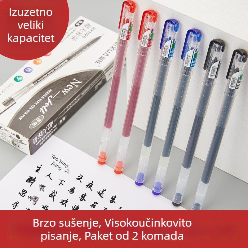 Gel olovka 0,4 mm s igličastim vrhom, za ispite, pisanje i potpisivanje, brzo sušenje, plava/crna/crvena