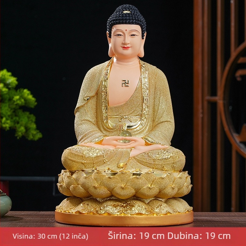 Soška Budde od smole za kućno štovanje – Amitabha, Šákjamuni i Buddha Liječnik