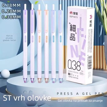 Master 19271 pritiskom tip gel pero 0,18 mm ultra-tanka brza sušeća olovka s punim igličastim vrhom, 0,38 mm za vježbu