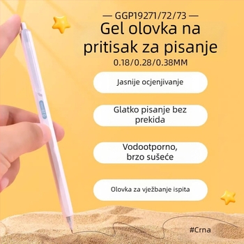 Master 19271 pritiskom tip gel pero 0,18 mm ultra-tanka brza sušeća olovka s punim igličastim vrhom, 0,38 mm za vježbu