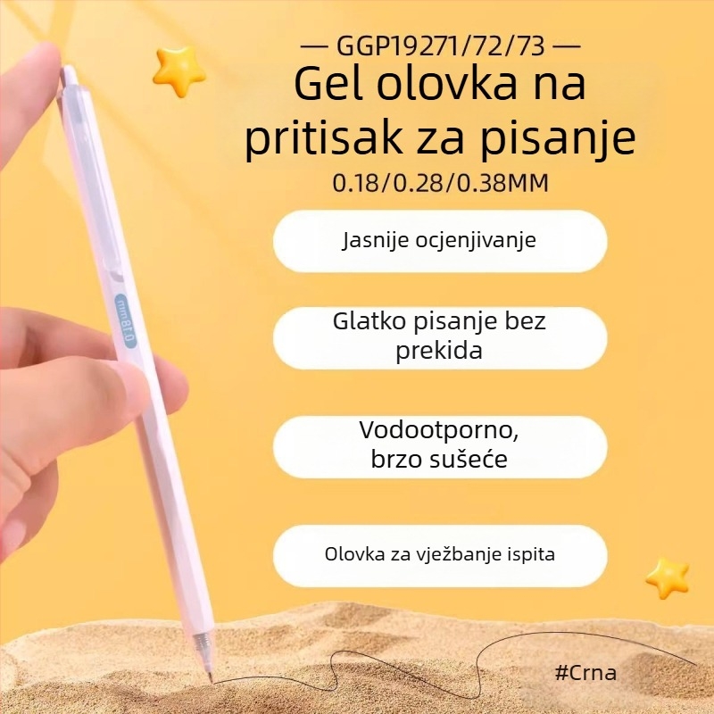 Master 19271 pritiskom tip gel pero 0,18 mm ultra-tanka brza sušeća olovka s punim igličastim vrhom, 0,38 mm za vježbu