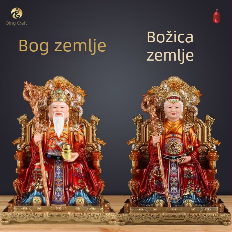 Statu Zemljanskog Boga i Zemljine Boginje, od smole, za ulaz u dom, zaštita