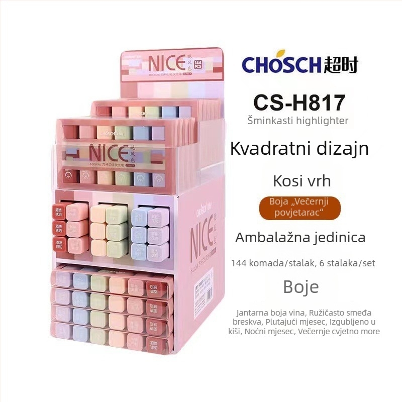 Mini marker u obliku ruža, 6 boja, prijenosno za učenike