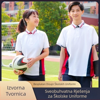 Proljetno-ljetni školski uniformni set – majica kratkih rukava i hlače za učenike od osnovne do srednje škole, unisex
