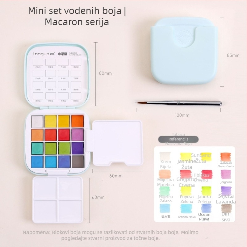 Blue Fruit S618 set akvarela, bogate boje, mini kutija za boje, prijenosni alati za crtanje za početnike i putovanja