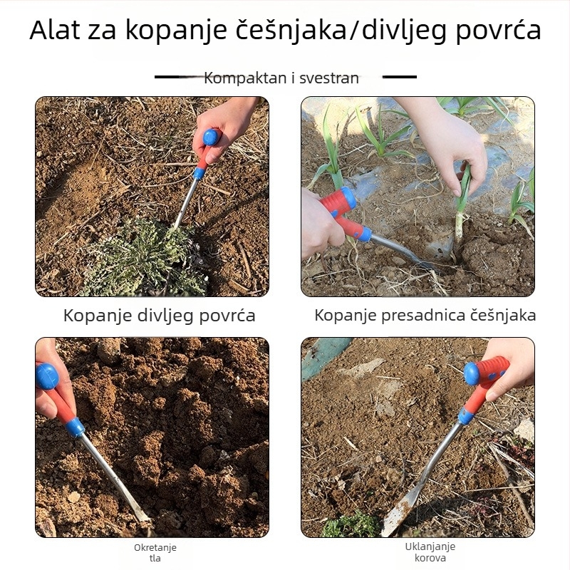 Vrtni alat za plijevljenje i kopanje: mala lopata za češnjak, maslačak i sadnju cvijeća; kopanje tla, vanjska upotreba