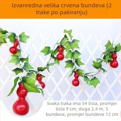 Umjetna loza s plodovima i lišćem za ukrašavanje stropa, plastična loza za skrivanje vodovodnih cijevi