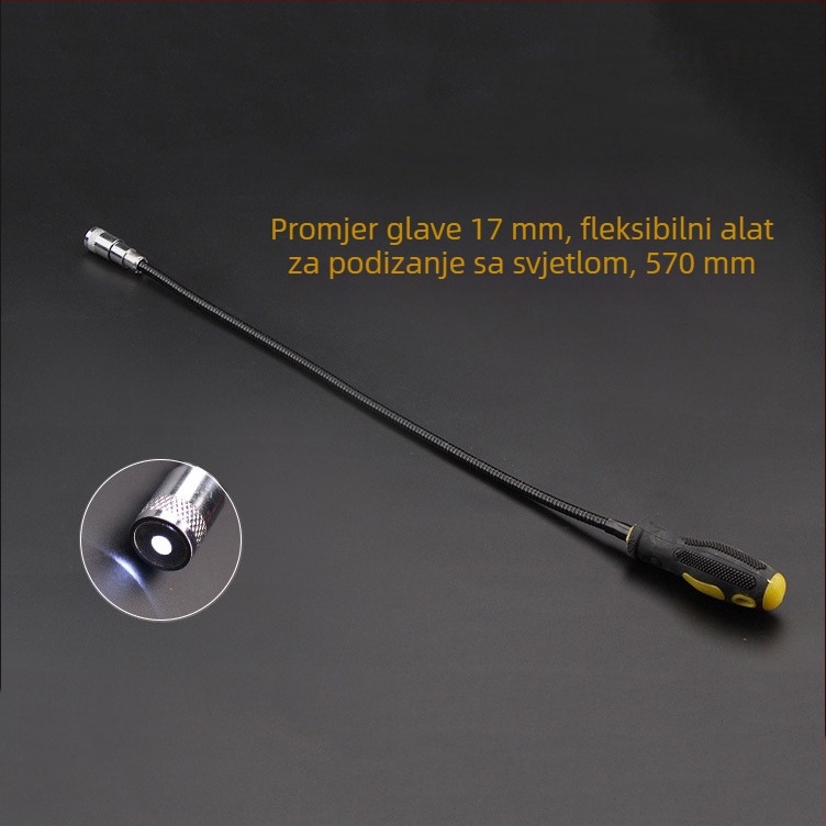 Fleksibilan, odvojiv magnetski metalni višenamjenski alat za podizanje s LED usisnom šipkom.