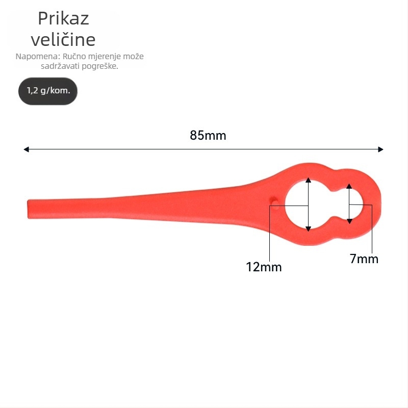 L85 plastična oštrica za kosilicu, otvor 12 x 7 mm