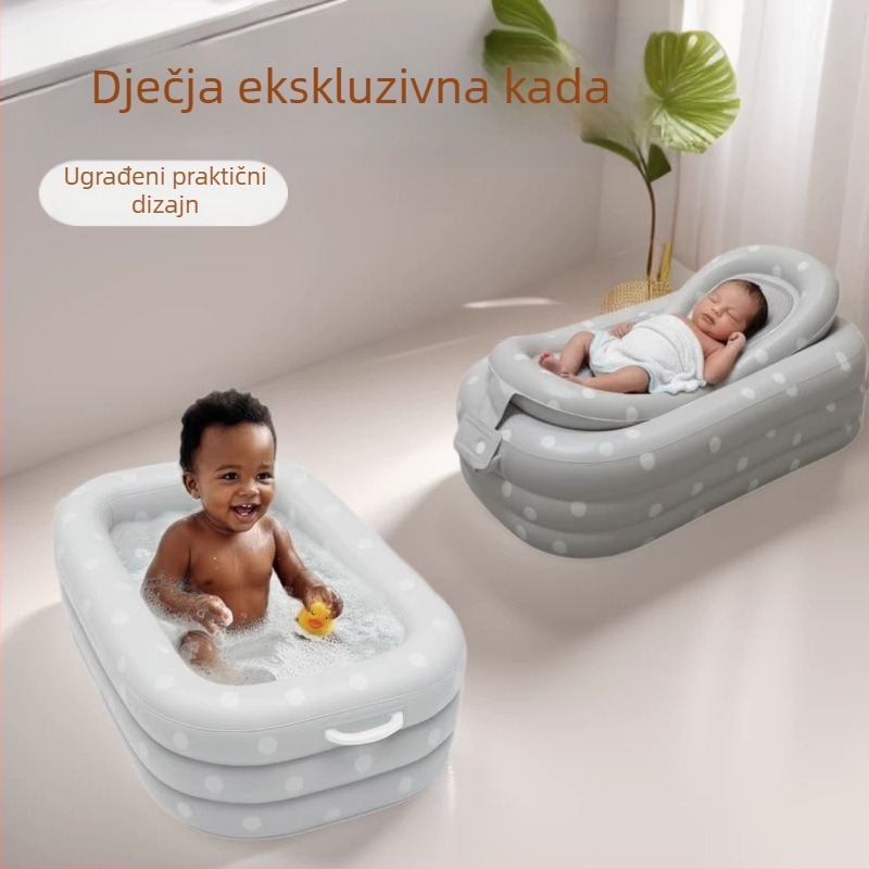 Prijenosna, sklopiva PVC dječja napuhana kada za kupanje, sigurna, protuklizna i udobna za kupanje djeteta