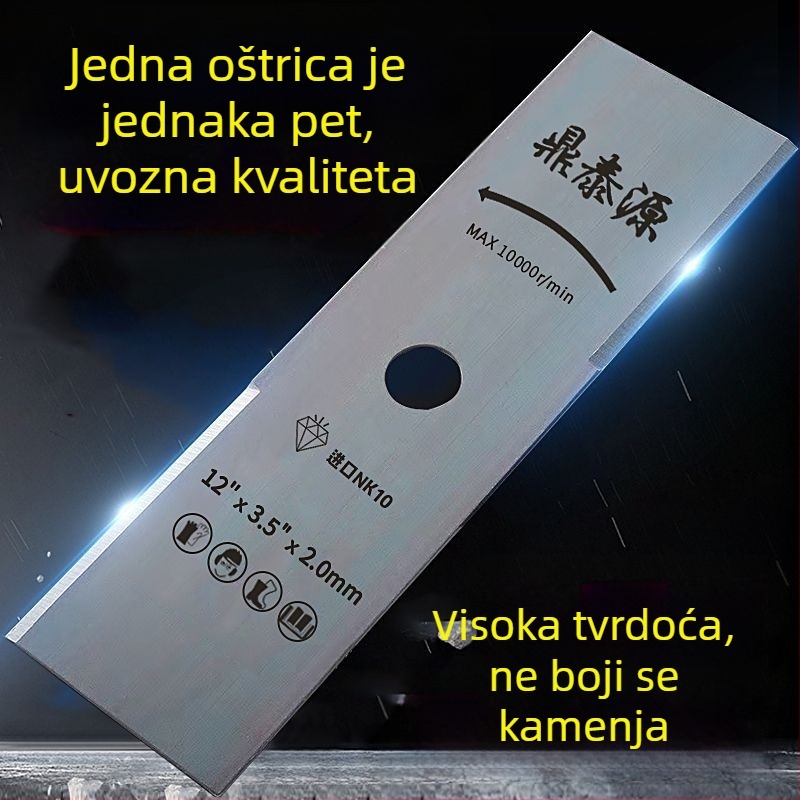 Ravna oštrica za benzinsku kosilicu, teški čelik visoke manganove legure, uvoz