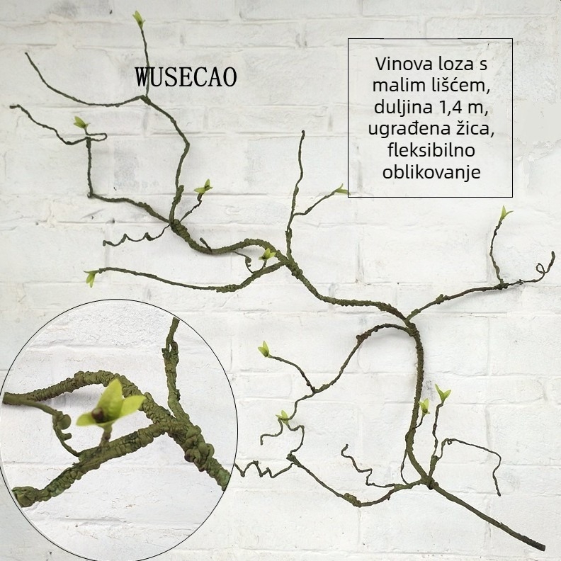 Umjetne vinove loze za drveće, realistične pjenaste loze za ukrašavanje vrta, lažna ratana zelenilo, visina 100-200 cm