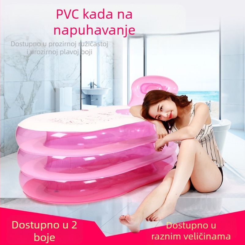 Mala napuhiva kada za kupanje, debela i topla, sklopiva za odrasle, dimenzije 130 × 70 × 70 cm