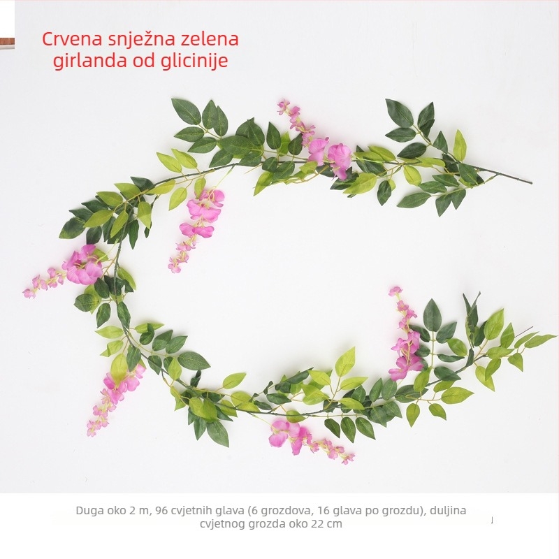 2 m umjetna wisterija vinova loza sa svilenim cvjetovima za ukrašavanje vjenčanja i doma