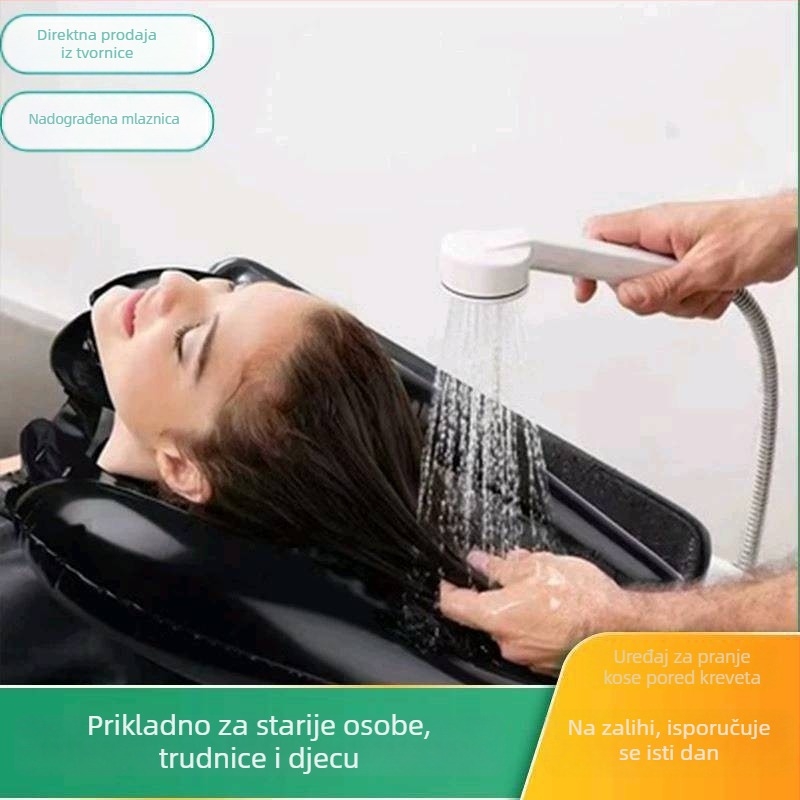 PVC napuhljivi bazen za pranje kose, prijenosni bazen s odvodom, jastučić za šamponiranje, njega trudnica, kupanje
