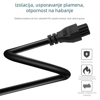 BS-certificiran UK kabel za napajanje s tro-pinskim utikačem za prijenosno računalo