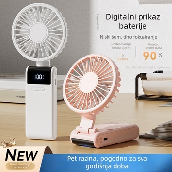 Sklopivi ventilator za vrat, mini ručni ventilator, prijenosni za vanjsku upotrebu, tih, snažan protok zraka