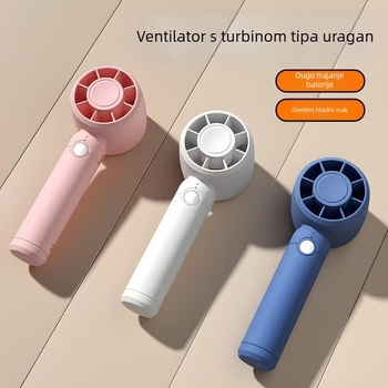 USB punjivi ručni i stolni mini ventilator s ugrađenom baterijom 300–500 mAh, 3 lopatice, 3 brzine, tih rad