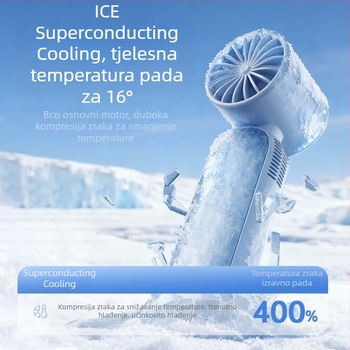 Ručni ventilator s hlađenjem ledom, USB punjenje, prijenosni sklopivi mini ventilator za vanjsku upotrebu