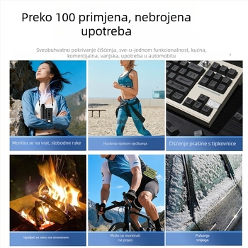 GX18 ručni turbo ventilator visoke brzine rotacije, višestruke namjene, za pričvršćivanje oko struka ili vrata, prijenosni