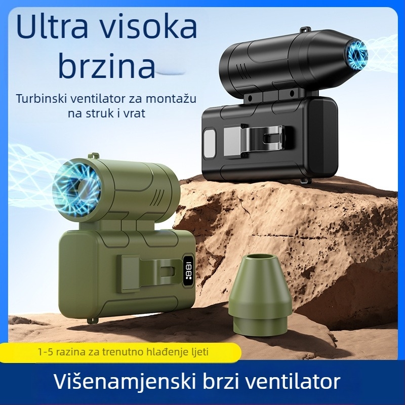 GX18 ručni turbo ventilator visoke brzine rotacije, višestruke namjene, za pričvršćivanje oko struka ili vrata, prijenosni
