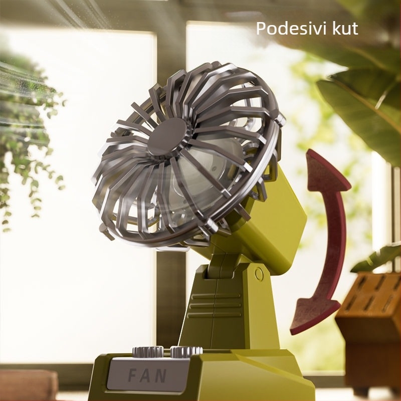 Novi klasični retro USB ventilator s crtić dizajnom, kompaktni stolni vertikalni ventilator za studentski dom