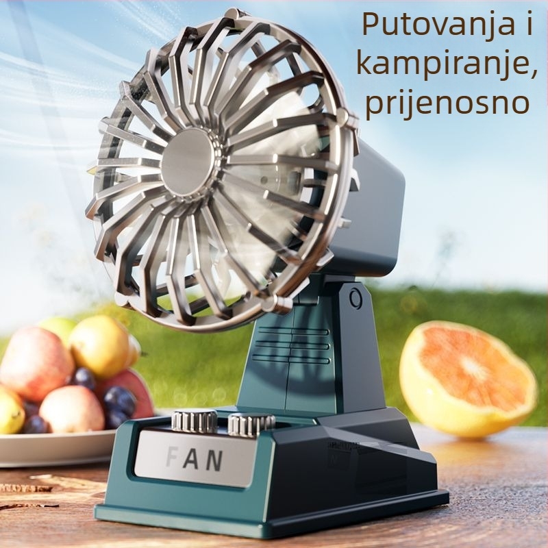 Novi klasični retro USB ventilator s crtić dizajnom, kompaktni stolni vertikalni ventilator za studentski dom
