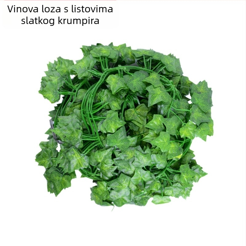 Umjetna cvjetna loza sa zelenim lišćem od svile – dekoracija za vjenčanja, vanjske prostore i rekvizite za fotografiju