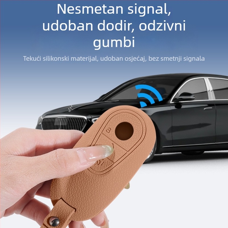 Mercedes-Benz silikonski set futrola za ključeve - minimalistički unutarnji automobilni dodatak za E-klasu, C-klasu, GLC, S-klasu i GLE (E300L, GLC300, C260L)