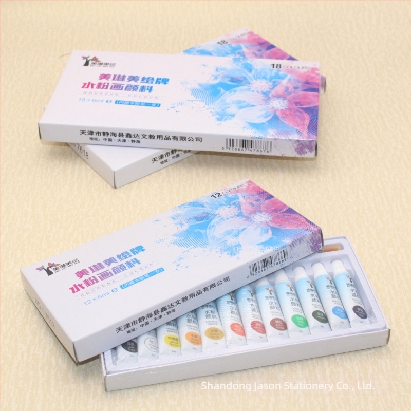 Meilin 24 gouache boje, prijenosni dječji set s četkicom, 6 ml cijevi