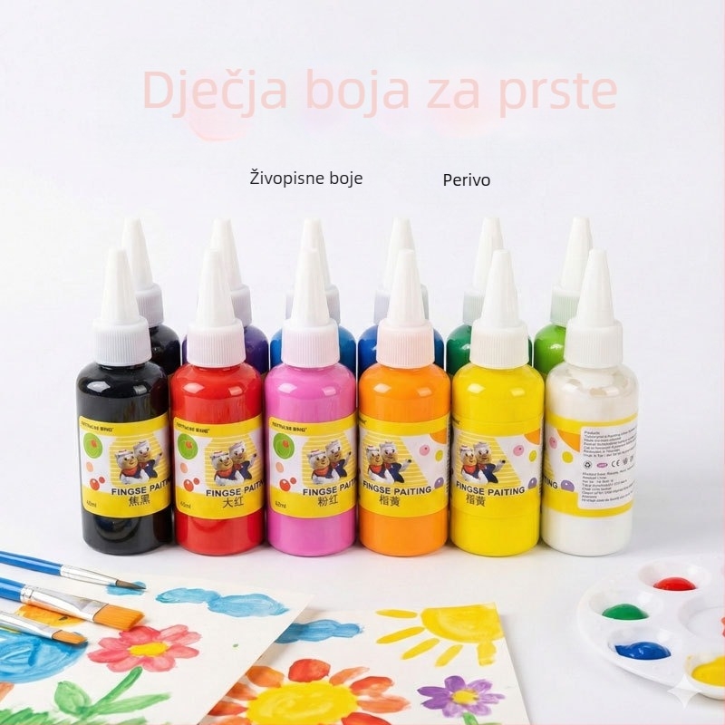 Set gouache za crtanje prstima za djecu, opran, 60 ml, ručno izrađene graffiti boje