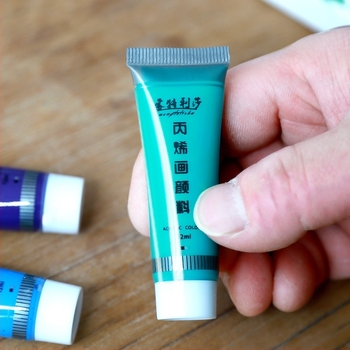 Montessori metalik akrilne boje set, 12 boja, tube od 12 ml, vodootporne