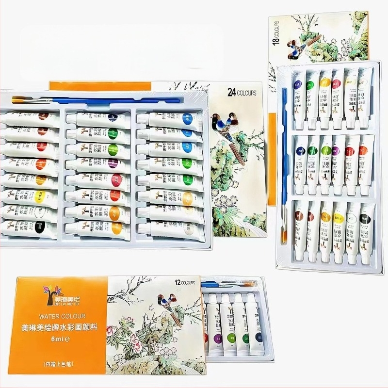 Set akvarela, 6 ml cijevi, 12/18/24 boja