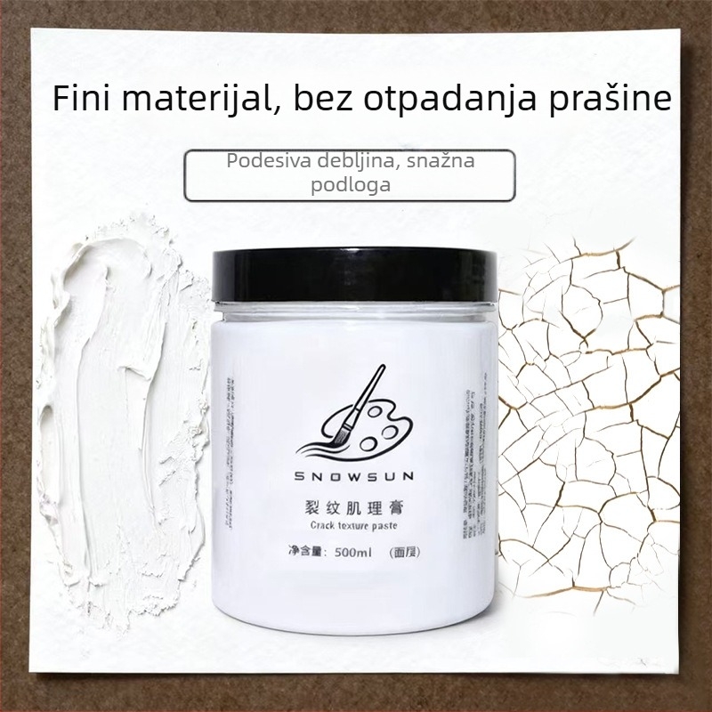 Pasta za teksturu napuklina - akrilna, tekstura pijeska, vodootporan efekt napuklina, za uljnu sliku, 100 ml / 500 ml