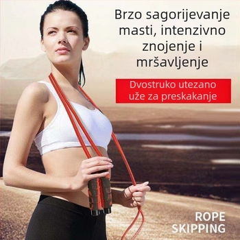 Težinsko skakačko užet za odrasle, muškarce i žene, za vježbanje, s debelim pamukovim užetom i čeličnim užetom