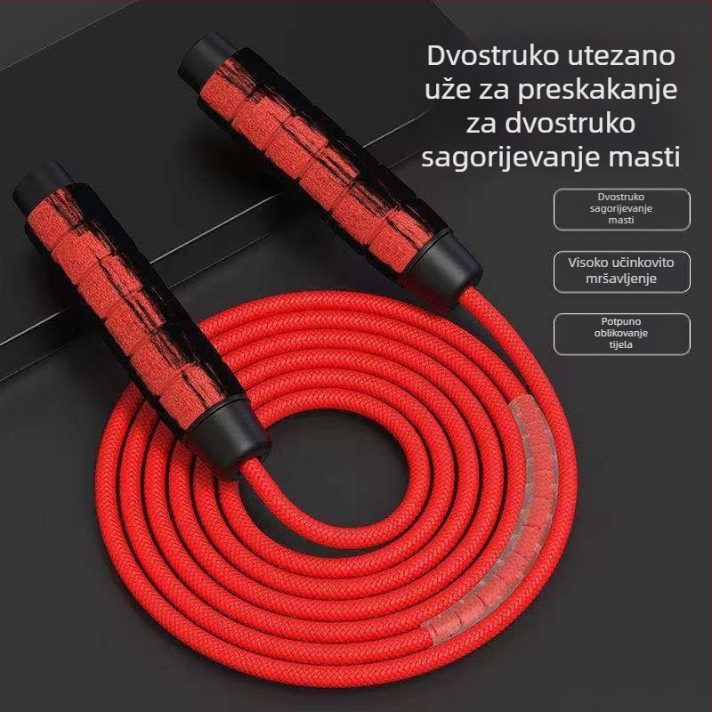 Težinsko skakačko užet za odrasle, muškarce i žene, za vježbanje, s debelim pamukovim užetom i čeličnim užetom