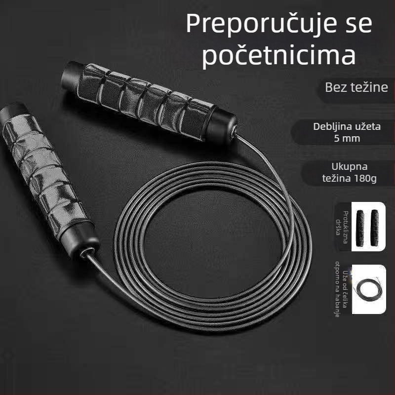Težinsko skakačko užet za odrasle, muškarce i žene, za vježbanje, s debelim pamukovim užetom i čeličnim užetom