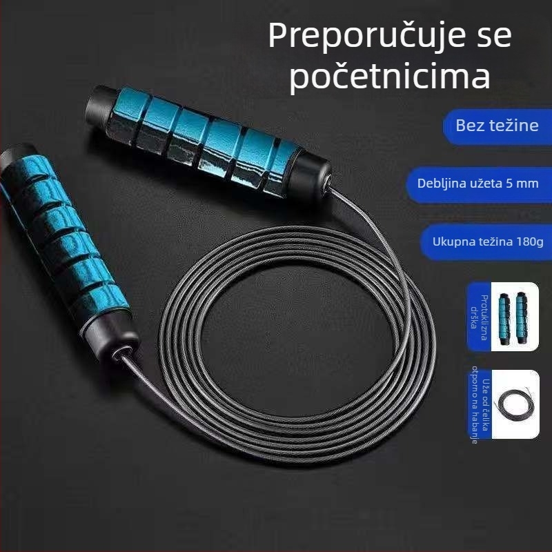 Težinsko skakačko užet za odrasle, muškarce i žene, za vježbanje, s debelim pamukovim užetom i čeličnim užetom