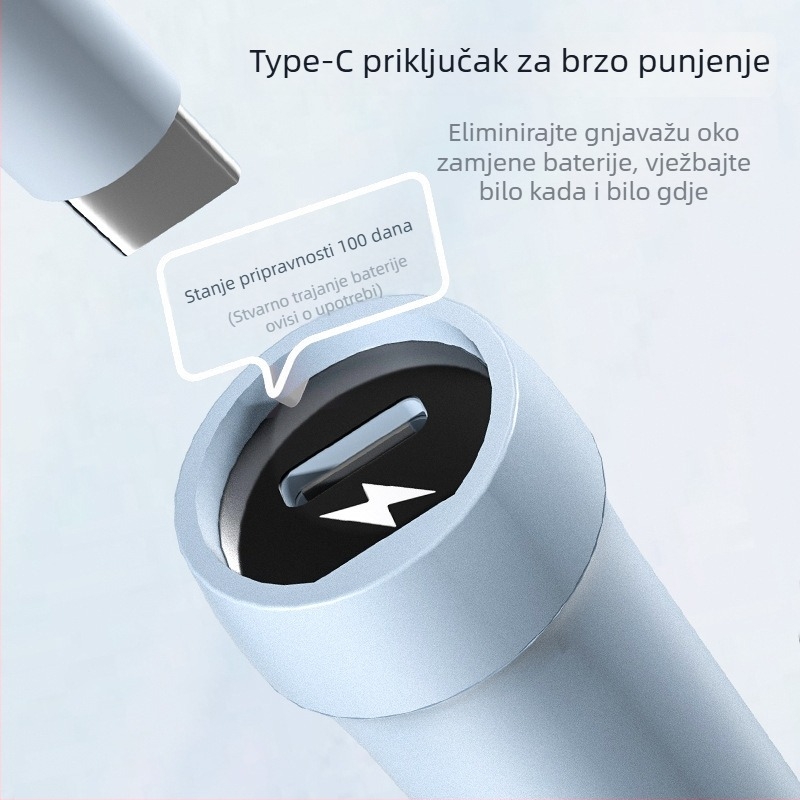 TMT elektronički brojač za skakanje, bežični, punjiv, čelična užad, protuklizno, za mršavljenje