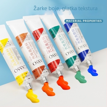 Set akrilnih boja, 12 boja, cijevi 12 ml, vodootporan, za crtanje i DIY