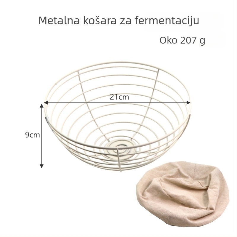 Set alata za pečenje kruha: posuda za fermentaciju od nehrđajućeg čelika, nož za rezanje tijesta i mikser tijesta