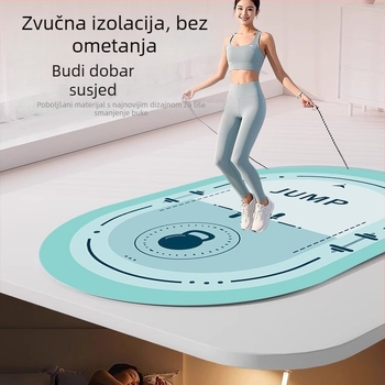 Amortizirajuća podloga za skakanje s užetom, protuklizna i tiha, za kućnu vježbu, jogu i ples
