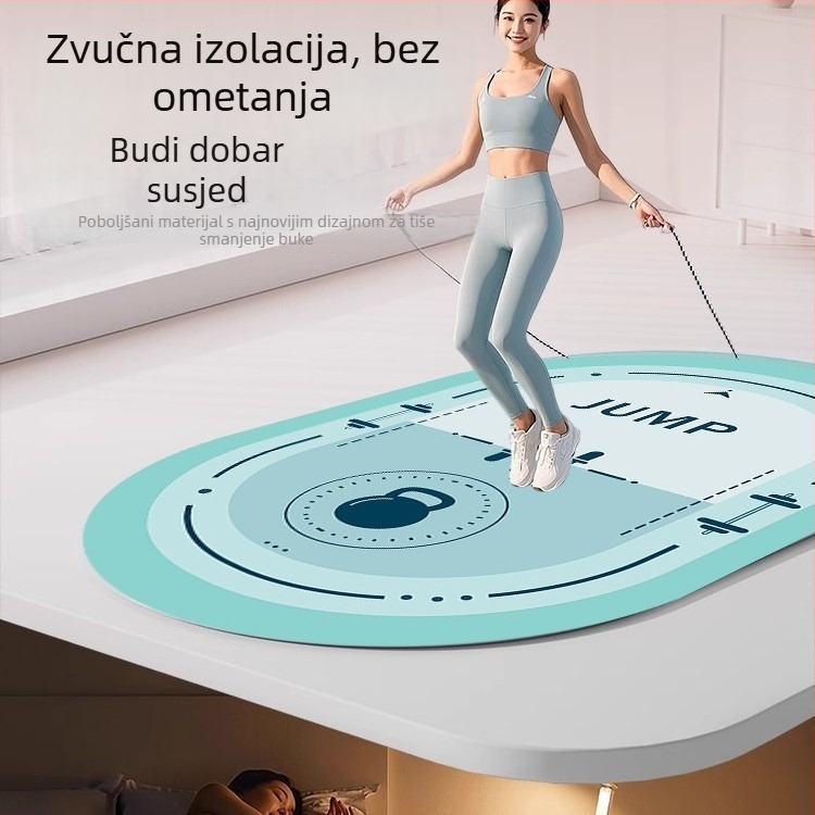 Amortizirajuća podloga za skakanje s užetom, protuklizna i tiha, za kućnu vježbu, jogu i ples