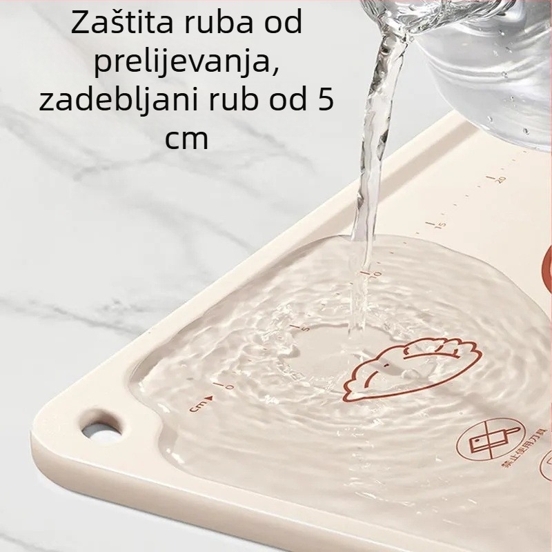 Antibakterijska silikonska podloga za miješenje tijesta, prehrambene kvalitete, ne lijepljiva i protuklizna, za kuhinju i pečenje, velika, dodatna debljina.