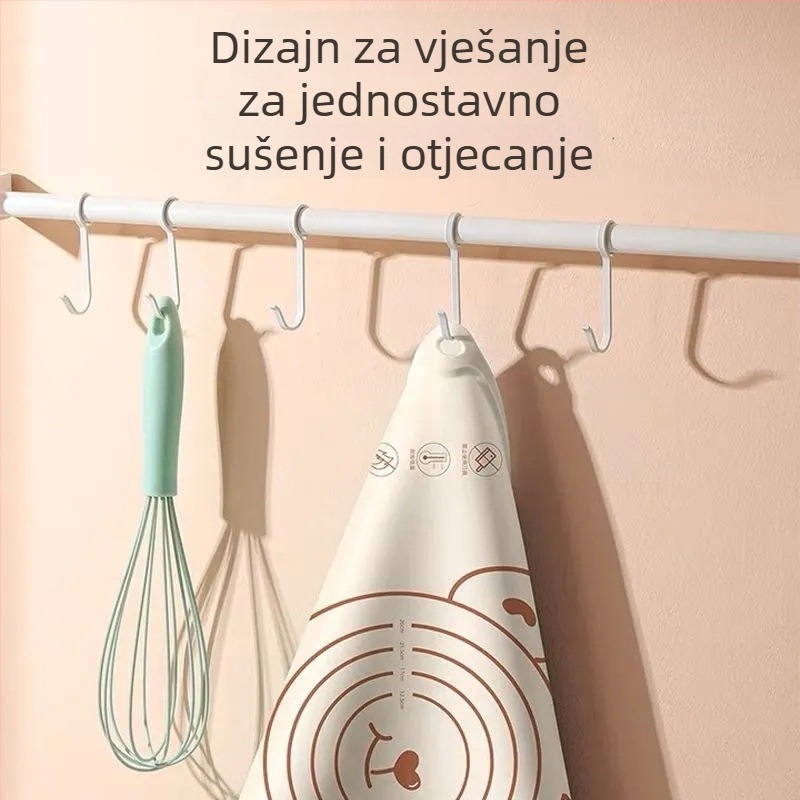 Antibakterijska silikonska podloga za miješenje tijesta, prehrambene kvalitete, ne lijepljiva i protuklizna, za kuhinju i pečenje, velika, dodatna debljina.
