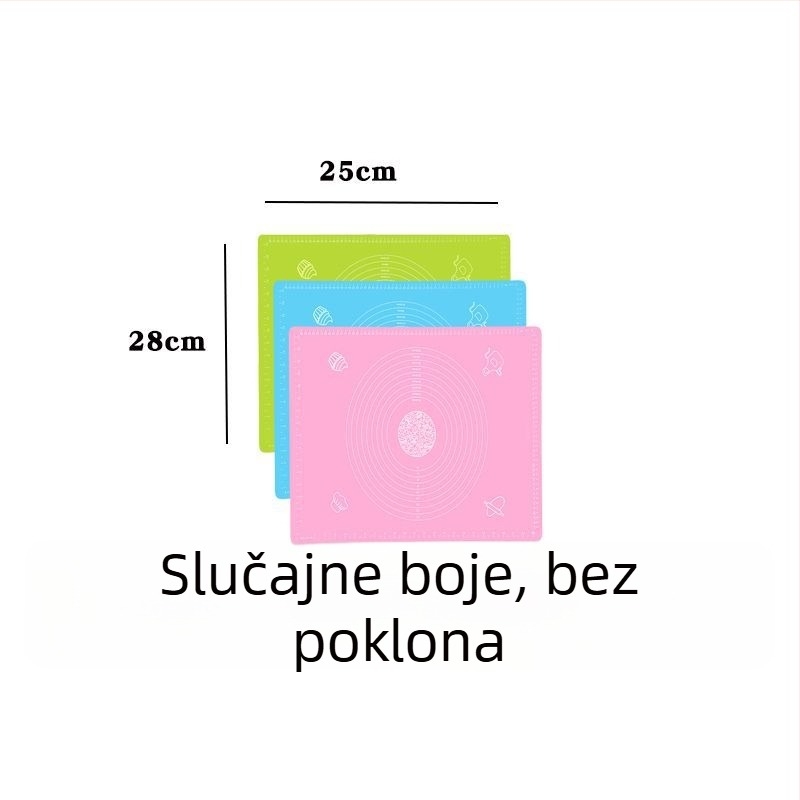 Antibakterijska silikonska podloga za miješenje tijesta, prehrambene kvalitete, ne lijepljiva i protuklizna, za kuhinju i pečenje, velika, dodatna debljina.