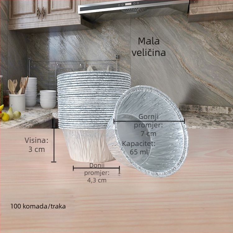 Velike jednokratne kalupe za kolače od aluminijske folije za kuhanje na pari, 40 komada