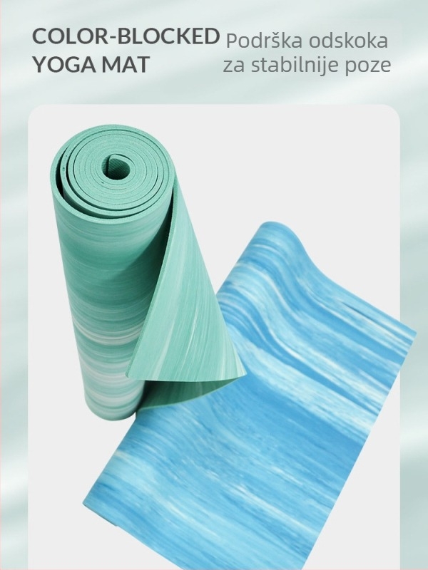 Joga podloga od čistog kaučuka s kamuflažnim uzorkom, protuklizna, otporna na habanje, za ples i fitness, veličina 183×68 cm, debljina 4 mm.