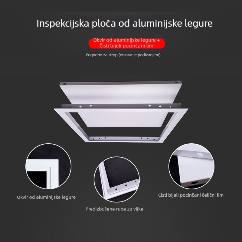 Aluminijski otvor za održavanje s magnetskim zaključavanjem i pločom za ugradnju, više načina otvaranja, povećana debljina, čvrst i izdržljiv